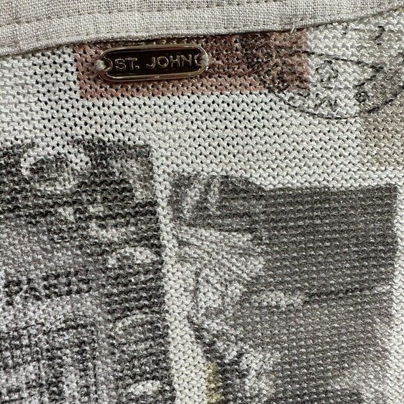 ST JOHN Sport By Marie Multicolored Button Up V-Neck Cardigan Sweater, Sz S/M - Picture 12 of 13